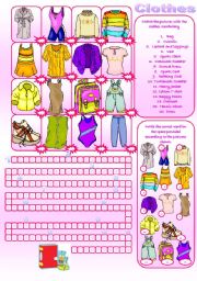 English Worksheet: CLOTHES VOCABULARY. PART 2