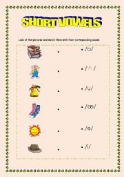 English worksheet: Phonics: Short vowels