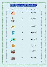 English Worksheet: Phonetics: Diphthongs