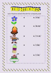 English Worksheet: Phonetics: Triphthongs
