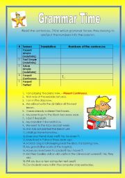 English Worksheet: Grammar Time