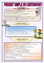 Present simple or Present Continuous? 2 pages + KEY