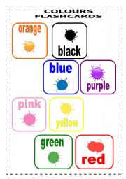 English Worksheet: Colours Flashcards