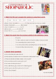 English Worksheet: Confessions of a Shopaholic - Video Activity