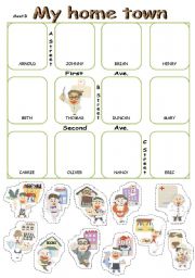 English Worksheet: Pair work cut and paste using places in town.