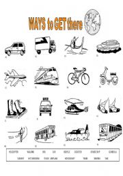 English Worksheet: Ways to Get there (transport)