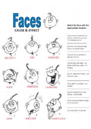 Faces: Cause & Effect (adjectives-nouns-ing)