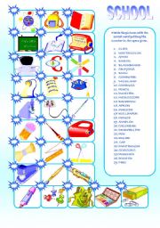 English Worksheet: SCHOOL MATCHING WORKSHEET