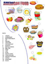 English Worksheet: Match American Food