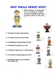 English worksheet: ROBERTS FUN WEEK