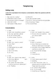 English Worksheet: Telephoning