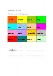 English worksheet: find the words