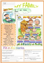 English Worksheet: MY FAMILY