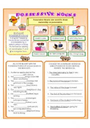 English Worksheet: POSSESSIVE NOUNS