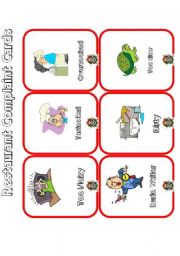 English Worksheet: Restaurant Complaint Flash Cards