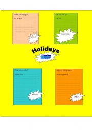 English Worksheet: summer holidays