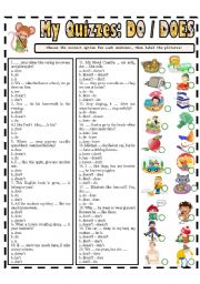 English Worksheet: MY QUIZZES: DO / DOES