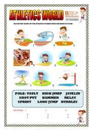 English Worksheet: ATHLETICS WORLD