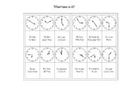 English Worksheet: What time is it?