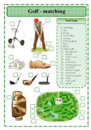 English Worksheet: Golf - matching