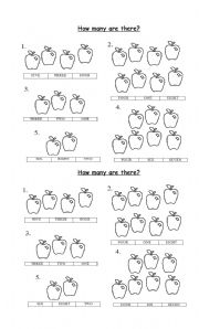 English Worksheet: How many are there? 