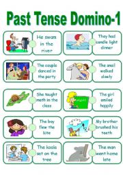 English Worksheet: Past Tense Domino