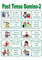 English Worksheet: Past Tense Domino