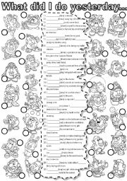 English Worksheet: SIMPLE PAST SENTENCES