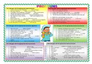 English Worksheet: Pronouns