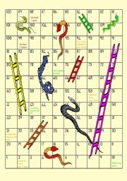 English Worksheet: Snakes and Ladders - Game