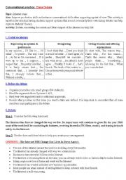 English Worksheet: Class Debate