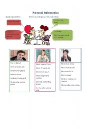 English worksheet:  introducing people / personal information