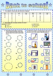 English Worksheet: BACK TO SCHOOL - SPELLING AND VOCABULARY - 2 PAGES + KEY INCLUDED