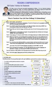 English Worksheet: READING COMPREHENSION (TWO PAGES)