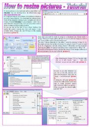 English Worksheet: How to resize pictures - Tutorial (also reducing image quality, using Publisher, spliting, and some tips to reduce powerpoint presentations.)