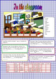 English Worksheet: IN THE CLASSROOM