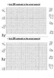 English Worksheet: Animals