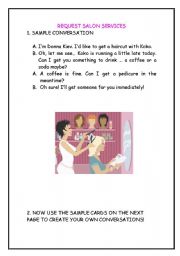 English Worksheet: Request Salon Services