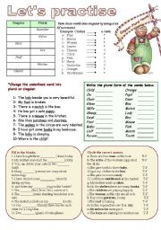 English Worksheet: Singulars-Plurals