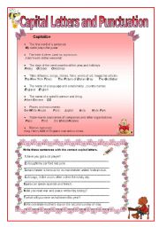 English Worksheet: CAPITAL LETTERS AND PUNCTUATION