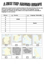 English Worksheet: A NICE TRIP AROUND EUROPE 3/3