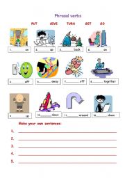 English Worksheet: Phrasal verbs