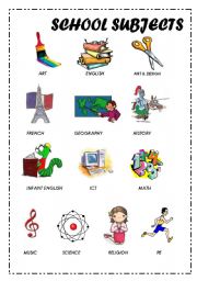 School Subjects Vocabulary