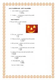English worksheet: Jack olantern -Happy Halloween