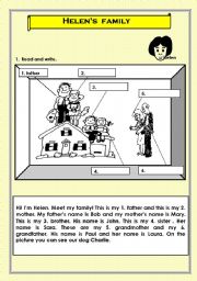 English Worksheet: Helens family