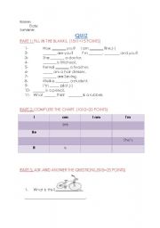 English Worksheet: quiz 2