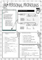 Personal pronouns (subject/ Object)