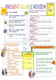 English Worksheet: PRESENT SIMPLE REVIEW