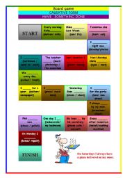 English Worksheet: BOARD GAME - CAUSATIVE FORM - HAVE SOMETHING DONE