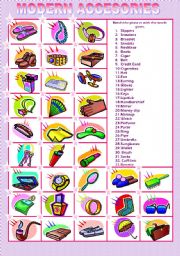 English Worksheet: MODERN ACCESORIES MATCHING